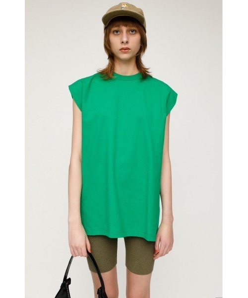 SLY（スライ）の「SIDE SLIT BOX TOPS サイドスリット ボックス トップス（Tシャツ/カットソー・レディース・ブラック/オフホワイト/グリーン/マルチ・FREE）」の6枚目の写真