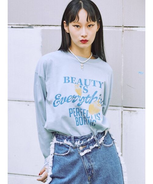 jouetie（ジュエティ）の「ストロベリーロゴ ロンT（Tシャツ/カットソー・レディース・ブラック/ブルー/アイボリー・MEDIUM）」の3枚目の写真