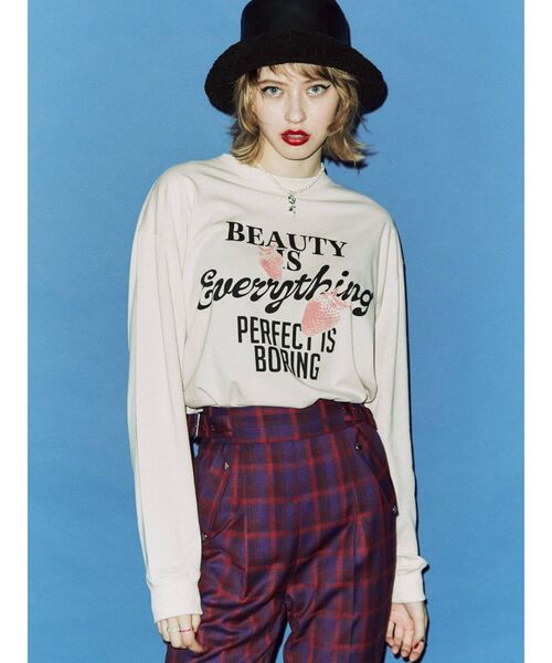 jouetie（ジュエティ）の「ストロベリーロゴ ロンT（Tシャツ/カットソー・レディース・ブラック/ブルー/アイボリー・MEDIUM）」の5枚目の写真