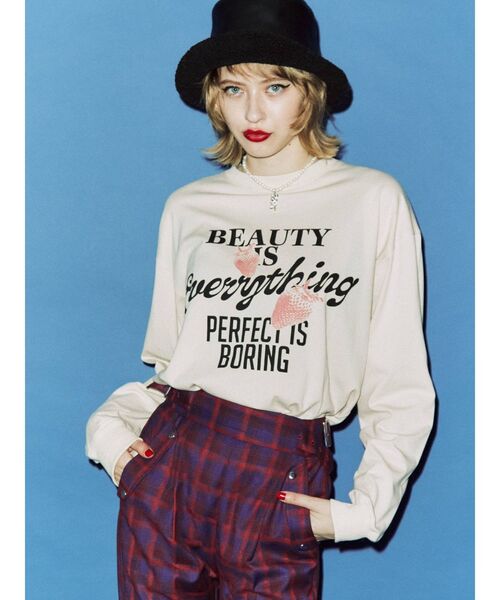 jouetie（ジュエティ）の「ストロベリーロゴ ロンT（Tシャツ/カットソー・レディース・ブラック/ブルー/アイボリー・MEDIUM）」の6枚目の写真