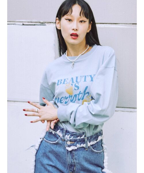 jouetie（ジュエティ）の「ストロベリーロゴ ロンT（Tシャツ/カットソー・レディース・ブラック/ブルー/アイボリー・MEDIUM）」の11枚目の写真