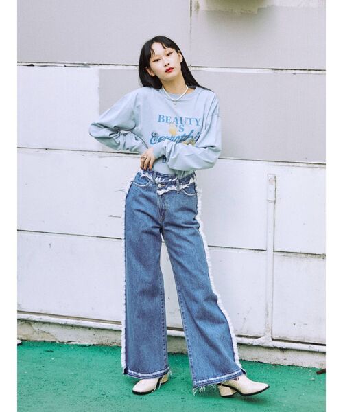 jouetie（ジュエティ）の「ストロベリーロゴ ロンT（Tシャツ/カットソー・レディース・ブラック/ブルー/アイボリー・MEDIUM）」の15枚目の写真