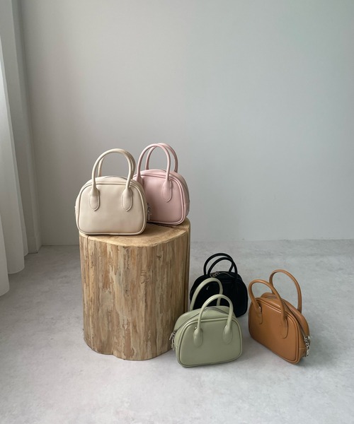 LE MORE（リモア）の「パステルミニボストンバッグ（ボストンバッグ・レディース・ブラウン/ピンク/グリーン/ブラック/アイボリー・FREE）」の2枚目の写真