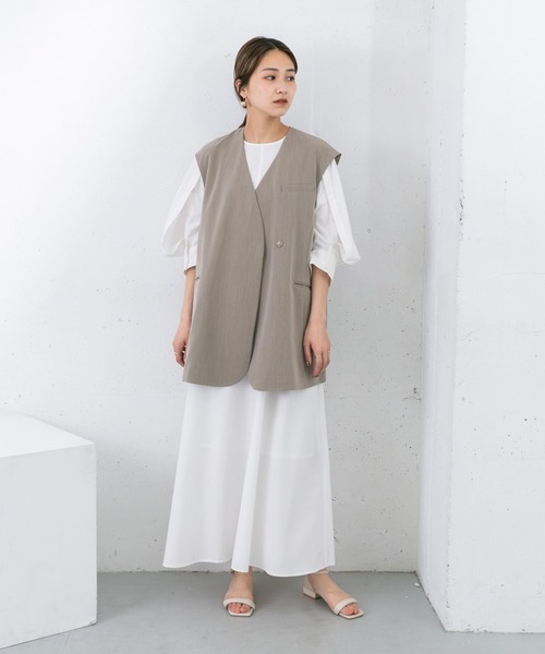 KBF（ケイビーエフ）の「ラウンドノーカラージレ（ベスト）」 - WEAR