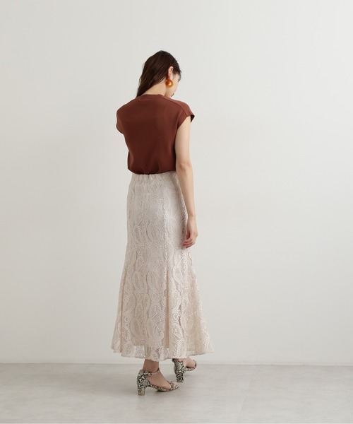 NATURAL BEAUTY BASIC(ナチュラルビューティーベーシック)の「総針モックネックニット(ニット/セーター・レディース・ブラウン/ライトグリーン/ベージュ/ブラック・MEDIUM)」の12枚目の写真