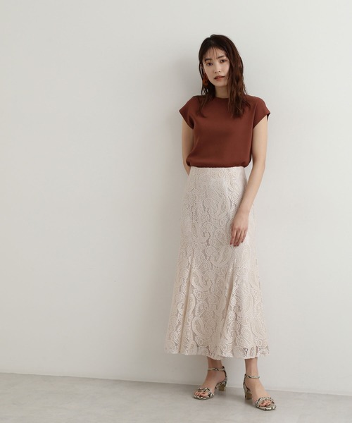 NATURAL BEAUTY BASIC(ナチュラルビューティーベーシック)の「総針モックネックニット(ニット/セーター・レディース・ブラウン/ライトグリーン/ベージュ/ブラック・MEDIUM)」の10枚目の写真