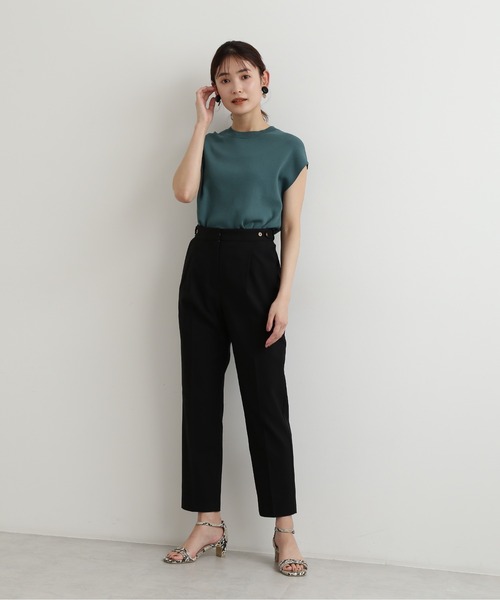NATURAL BEAUTY BASIC(ナチュラルビューティーベーシック)の「総針モックネックニット(ニット/セーター・レディース・ブラウン/ライトグリーン/ベージュ/ブラック・MEDIUM)」の13枚目の写真