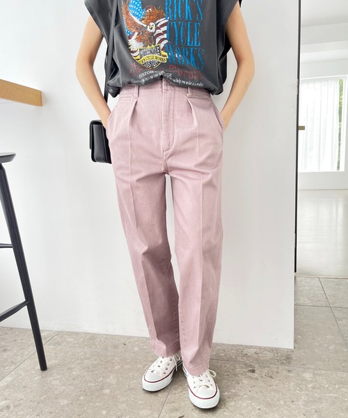 Spick & Span（スピックアンドスパン）の「フェードカラーストレッチタックパンツ（その他パンツ・レディース・ピンク/グリーン・38/36）」の4枚目の写真