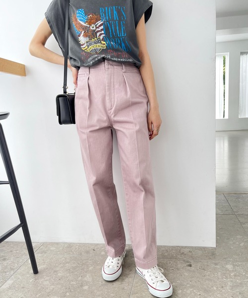 Spick & Span（スピックアンドスパン）の「フェードカラーストレッチタックパンツ（その他パンツ・レディース・ピンク/グリーン・38/36）」の9枚目の写真