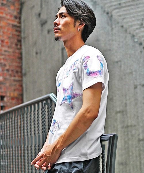 JOKER（ジョーカー）の「【SOMEDIFF】タイダイサガラワッペン半袖Tシャツ メンズ ロゴ tシャツ 春服（Tシャツ/カットソー・メンズ・ブラック/ホワイト・M/XL/L）」の4枚目の写真