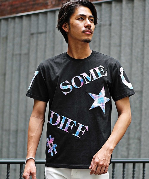 JOKER（ジョーカー）の「【SOMEDIFF】タイダイサガラワッペン半袖Tシャツ メンズ ロゴ tシャツ 春服（Tシャツ/カットソー・メンズ・ブラック/ホワイト・M/XL/L）」の8枚目の写真