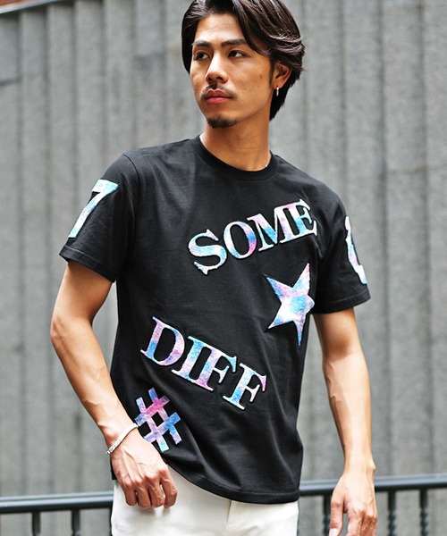 JOKER（ジョーカー）の「【SOMEDIFF】タイダイサガラワッペン半袖Tシャツ メンズ ロゴ tシャツ 春服（Tシャツ/カットソー・メンズ・ブラック/ホワイト・M/XL/L）」の9枚目の写真