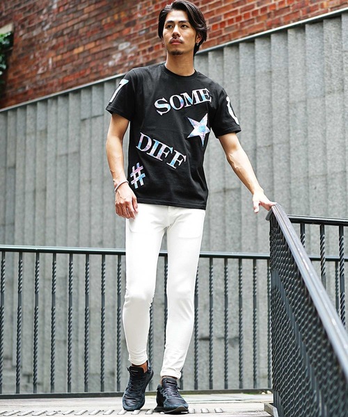 JOKER（ジョーカー）の「【SOMEDIFF】タイダイサガラワッペン半袖Tシャツ メンズ ロゴ tシャツ 春服（Tシャツ/カットソー・メンズ・ブラック/ホワイト・M/XL/L）」の12枚目の写真