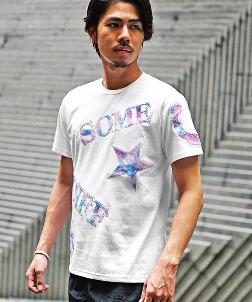 JOKER（ジョーカー）の「【SOMEDIFF】タイダイサガラワッペン半袖Tシャツ メンズ ロゴ tシャツ 春服（Tシャツ/カットソー・メンズ・ブラック/ホワイト・M/XL/L）」の5枚目の写真