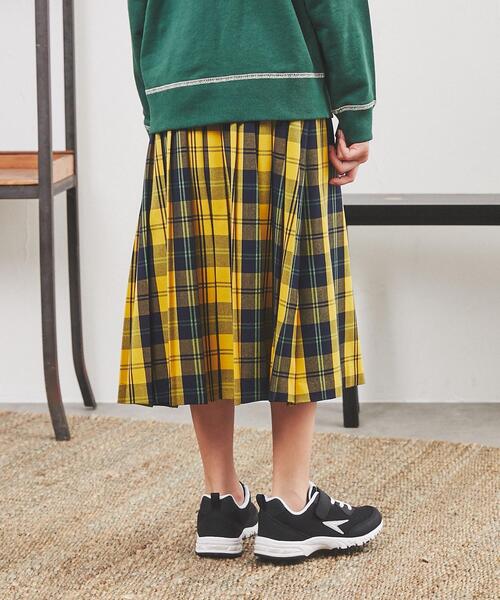coen(コーエン)の「チェックプリーツスカート(スカート・キッズ・ダークグリーン/イエロー・110/130/150)」の8枚目の写真