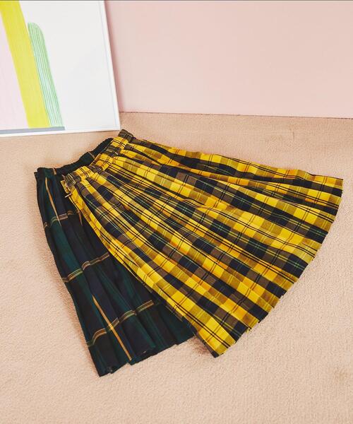 coen(コーエン)の「チェックプリーツスカート(スカート・キッズ・ダークグリーン/イエロー・110/130/150)」の5枚目の写真
