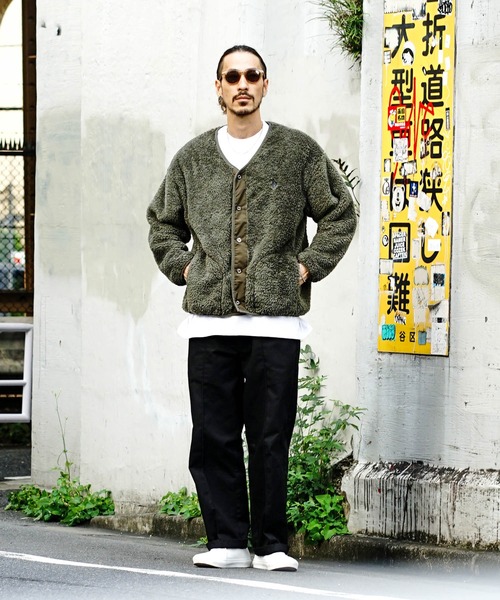 U.S. POLO ASSN.(ユーエスポロアッスン)の「【U.S.POLO ASSN. /ユーエスポロアッスン】モコモコ ボアフリース ボタン カーディガン(ノーカラージャケット・メンズ・ベージュ/オリーブ/ブラック・MEDIUM/LARGE)」の13枚目の写真