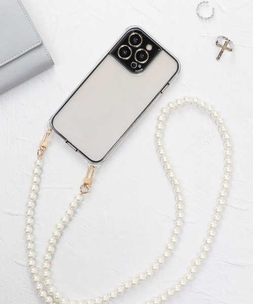 relac（レーラック）の「スマホショルダー ケース付き パールチェーン（スマホケース/カバー・レディース・ブラック/シルバー/ゴールド・C/F/G/H/D/B/Q/O/R/P）」の11枚目の写真