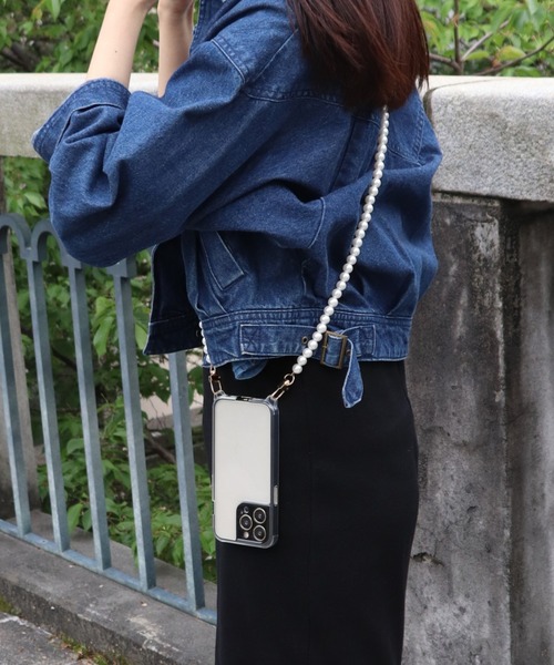 relac（レーラック）の「スマホショルダー ケース付き パールチェーン（スマホケース/カバー・レディース・ブラック/シルバー/ゴールド・C/F/G/H/D/B/Q/O/R/P）」の8枚目の写真