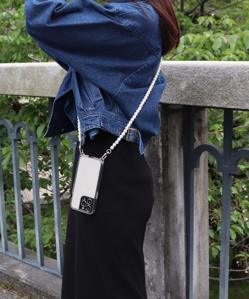 relac（レーラック）の「スマホショルダー ケース付き パールチェーン（スマホケース/カバー・レディース・ブラック/シルバー/ゴールド・C/F/G/H/D/B/Q/O/R/P）」の10枚目の写真
