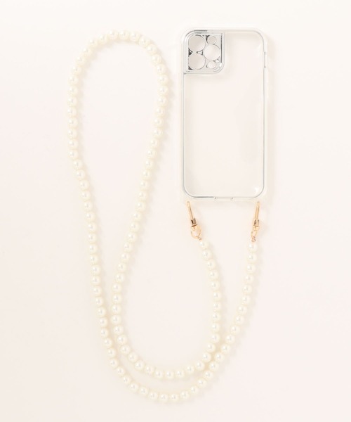 relac（レーラック）の「スマホショルダー ケース付き パールチェーン（スマホケース/カバー・レディース・ブラック/シルバー/ゴールド・C/F/G/H/D/B/Q/O/R/P）」の5枚目の写真