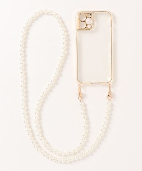 relac（レーラック）の「スマホショルダー ケース付き パールチェーン（スマホケース/カバー・レディース・ブラック/シルバー/ゴールド・C/F/G/H/D/B/Q/O/R/P）」の4枚目の写真