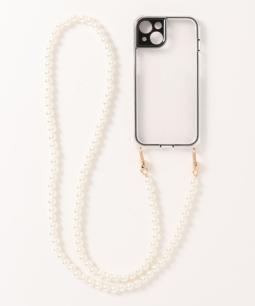 relac（レーラック）の「スマホショルダー ケース付き パールチェーン（スマホケース/カバー・レディース・ブラック/シルバー/ゴールド・C/F/G/H/D/B/Q/O/R/P）」の6枚目の写真