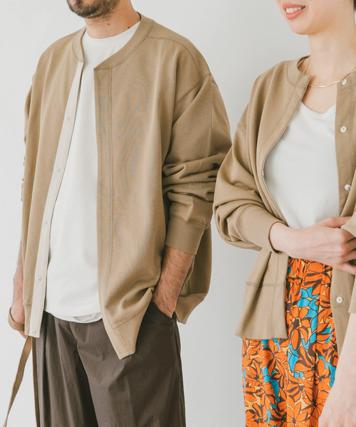 URBAN RESEARCH DOORS（アーバンリサーチドアーズ）の「『WEB限定』コットンスウェットカーディガン（カーディガン/ボレロ・メンズ・ブラック/グレー/ベージュ・MEDIUM/LARGE）」の3枚目の写真