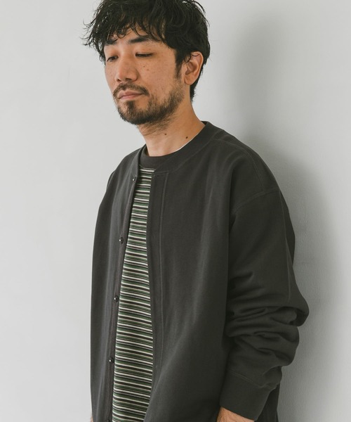 URBAN RESEARCH DOORS（アーバンリサーチドアーズ）の「『WEB限定』コットンスウェットカーディガン（カーディガン/ボレロ・メンズ・ブラック/グレー/ベージュ・MEDIUM/LARGE）」の5枚目の写真