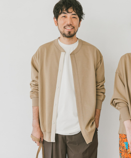 URBAN RESEARCH DOORS（アーバンリサーチドアーズ）の「『WEB限定』コットンスウェットカーディガン（カーディガン/ボレロ・メンズ・ブラック/グレー/ベージュ・MEDIUM/LARGE）」の7枚目の写真