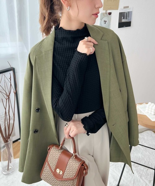 classicalelf（クラシカルエルフ）の「品良く大人可愛い。ぽこぽこシアー素材メロウカットソー（シャツ/ブラウス・レディース・ブラック/ホワイト/ブルー/ピンクベージュ・LARGE/MEDIUM/SMALL/X-LARGE）」の17枚目の写真