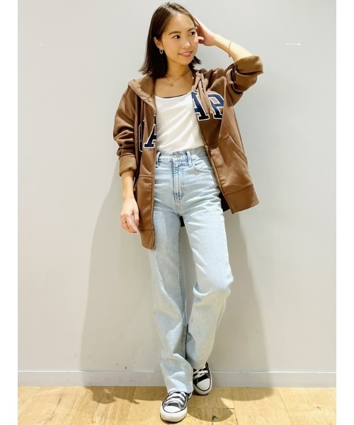 GAP（ギャップ）の「GAPアーチロゴ フルジップ パーカー(ユニセックス)（パーカー・メンズ・ブラウン/グリーン/ワイン/パープル/ライトグリーン・S/M/L/XL/XS）」の20枚目の写真