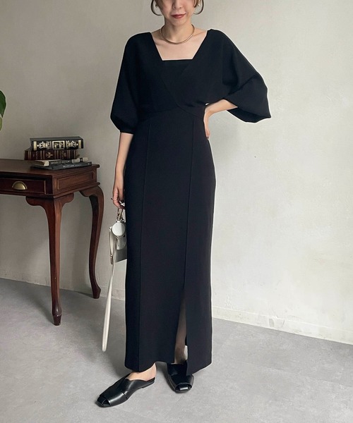 CAPRICIEUX LE'MAGE（カプリシューレマージュ）の「【セットアイテム】ボレロSETニットキャミワンピース（ワンピース・レディース・ブラック/ベージュ/グレイッシュベージュ・FREE）」の14枚目の写真