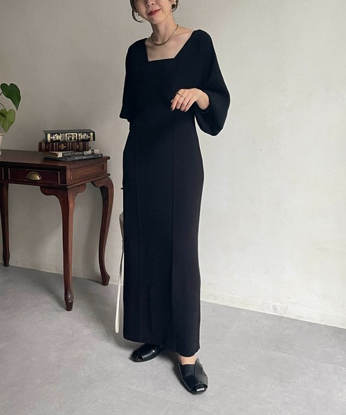 CAPRICIEUX LE'MAGE（カプリシューレマージュ）の「【セットアイテム】ボレロSETニットキャミワンピース（ワンピース・レディース・ブラック/ベージュ/グレイッシュベージュ・FREE）」の15枚目の写真