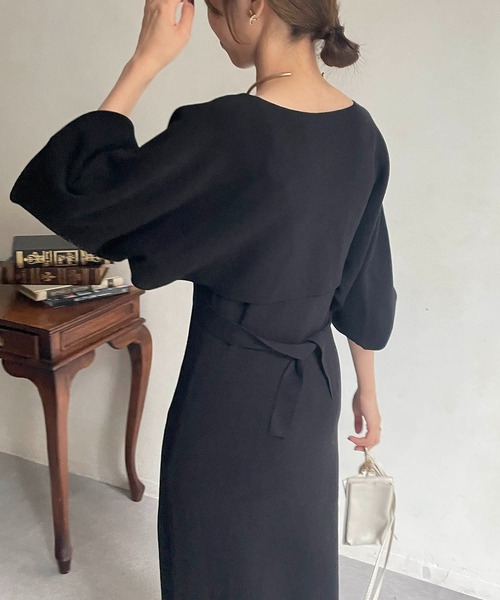 CAPRICIEUX LE'MAGE（カプリシューレマージュ）の「【セットアイテム】ボレロSETニットキャミワンピース（ワンピース・レディース・ブラック/ベージュ/グレイッシュベージュ・FREE）」の17枚目の写真