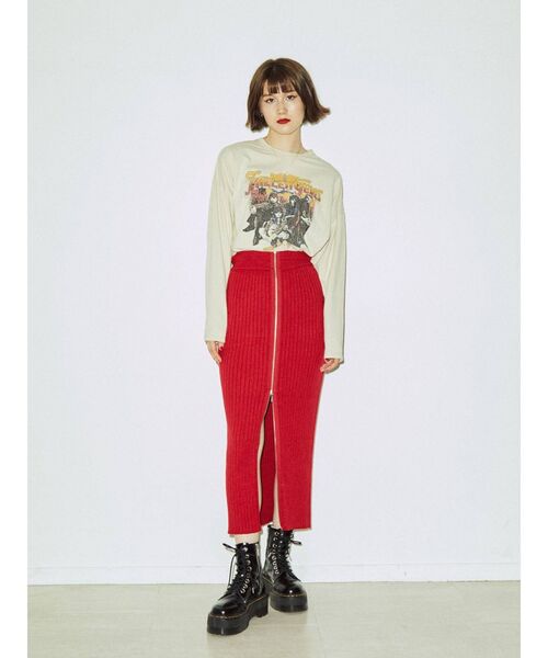 jouetie（ジュエティ）の「ナローニットスカート（スカート・レディース・ブラック/レッド/ブルー/グリーン・MEDIUM）」の12枚目の写真