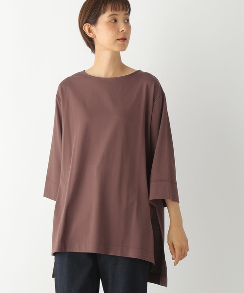 LEPSIM(レプシィム)の「マルチキノウチュニック3 299524(Tシャツ/カットソー・レディース・ホワイト/ブラック/ブラウン/グリーン/グレイッシュベージュ・FREE)」の3枚目の写真