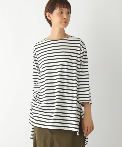 LEPSIM(レプシィム)の「マルチキノウチュニック3 299524(Tシャツ/カットソー・レディース・ホワイト/ブラック/ブラウン/グリーン/グレイッシュベージュ・FREE)」の1枚目の写真