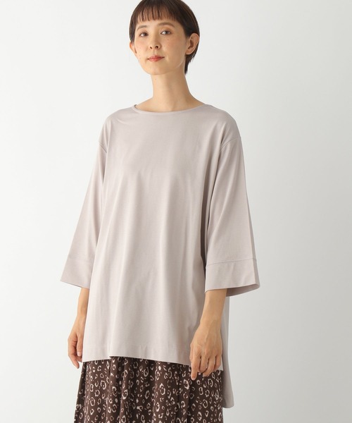 LEPSIM(レプシィム)の「マルチキノウチュニック3 299524(Tシャツ/カットソー・レディース・ホワイト/ブラック/ブラウン/グリーン/グレイッシュベージュ・FREE)」の4枚目の写真