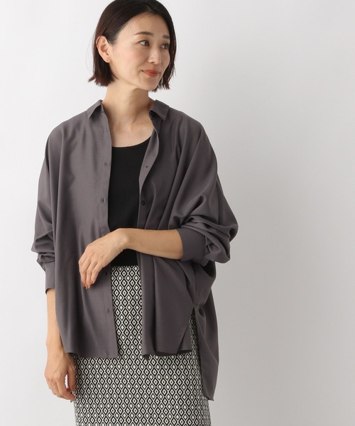 LEPSIM（レプシィム）の「ポンチョシャツ長袖　122634（シャツ/ブラウス・レディース・ベージュ/グレー/オフホワイト/ピンク/ブラウン系その他/グレー系その他・FREE）」の3枚目の写真