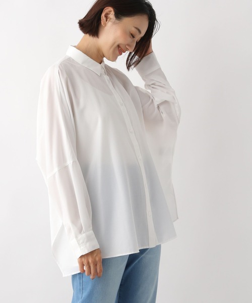 LEPSIM（レプシィム）の「ポンチョシャツ長袖　122634（シャツ/ブラウス・レディース・ベージュ/グレー/オフホワイト/ピンク/ブラウン系その他/グレー系その他・FREE）」の2枚目の写真