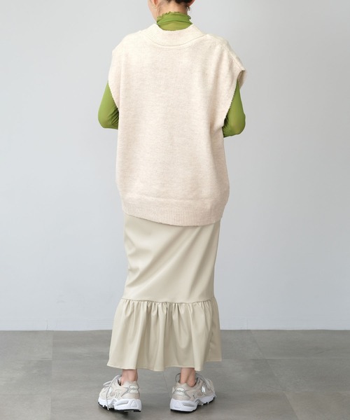 ＡＮＤＪ（アンドジェイ）の「【2022/AW】【ANDJMADE】フェイクレザーマーメイドスカート（スカート・レディース・グリーン系その他/モスグリーン/アイボリー/ブラウン/ブラック・M）」の12枚目の写真