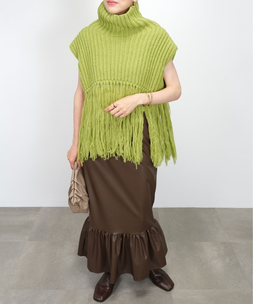 ＡＮＤＪ（アンドジェイ）の「【2022/AW】【ANDJMADE】フェイクレザーマーメイドスカート（スカート・レディース・グリーン系その他/モスグリーン/アイボリー/ブラウン/ブラック・M）」の11枚目の写真