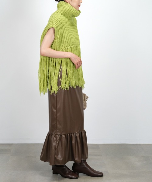 ＡＮＤＪ（アンドジェイ）の「【2022/AW】【ANDJMADE】フェイクレザーマーメイドスカート（スカート・レディース・グリーン系その他/モスグリーン/アイボリー/ブラウン/ブラック・M）」の7枚目の写真