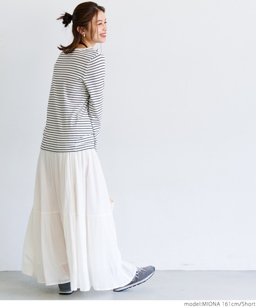 coca(coca)(コカ)の「コットンクレープスカート(スカート・レディース・ホワイト・SHORT/LONG)」の9枚目の写真