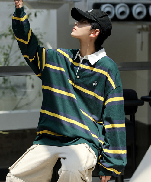 neos（ネオス）の「【neos -addictive design-】BEVERLY HILLS POLO CLUB ビバリーヒルズ ポロクラブ ビッグシルエット ラガー ポロシャツ（ポロシャツ・メンズ・ネイビー/グリーン/チャコールグレー/オフホワイト・MEDIUM/LARGE/X-LARGE）」の3枚目の写真