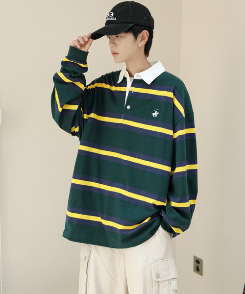 neos（ネオス）の「【neos -addictive design-】BEVERLY HILLS POLO CLUB ビバリーヒルズ ポロクラブ ビッグシルエット ラガー ポロシャツ（ポロシャツ・メンズ・ネイビー/グリーン/チャコールグレー/オフホワイト・MEDIUM/LARGE/X-LARGE）」の19枚目の写真