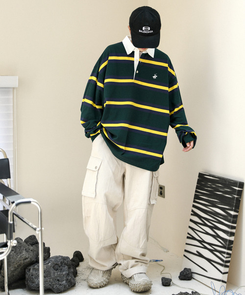 neos（ネオス）の「【neos -addictive design-】BEVERLY HILLS POLO CLUB ビバリーヒルズ ポロクラブ ビッグシルエット ラガー ポロシャツ（ポロシャツ・メンズ・ネイビー/グリーン/チャコールグレー/オフホワイト・MEDIUM/LARGE/X-LARGE）」の9枚目の写真