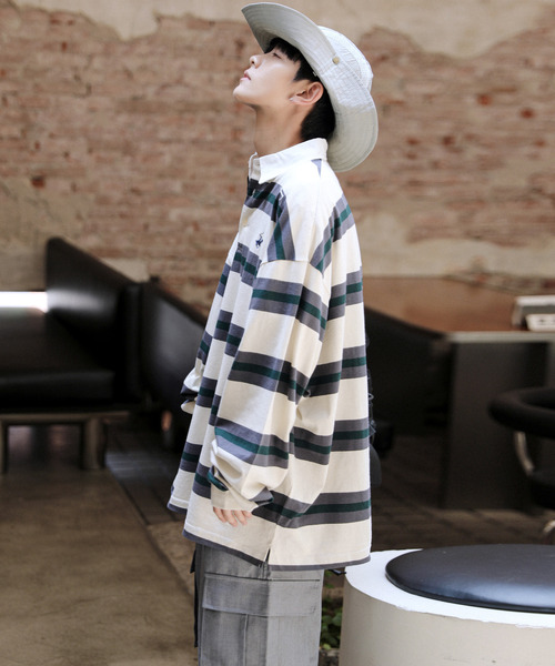 neos（ネオス）の「【neos -addictive design-】BEVERLY HILLS POLO CLUB ビバリーヒルズ ポロクラブ ビッグシルエット ラガー ポロシャツ（ポロシャツ・メンズ・ネイビー/グリーン/チャコールグレー/オフホワイト・MEDIUM/LARGE/X-LARGE）」の13枚目の写真