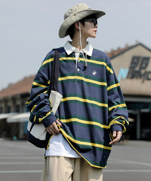 neos（ネオス）の「【neos -addictive design-】BEVERLY HILLS POLO CLUB ビバリーヒルズ ポロクラブ ビッグシルエット ラガー ポロシャツ（ポロシャツ・メンズ・ネイビー/グリーン/チャコールグレー/オフホワイト・MEDIUM/LARGE/X-LARGE）」の14枚目の写真